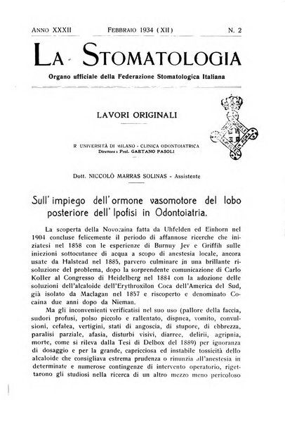 La stomatologia periodico mensile