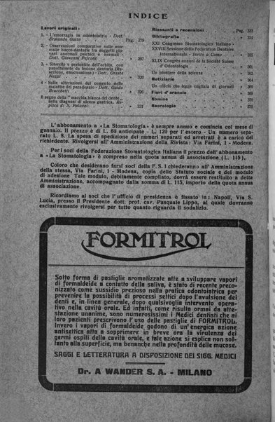 La stomatologia periodico mensile