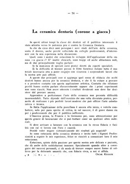 La stomatologia periodico mensile