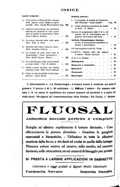 La stomatologia periodico mensile