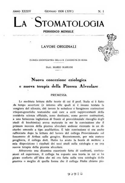 La stomatologia periodico mensile