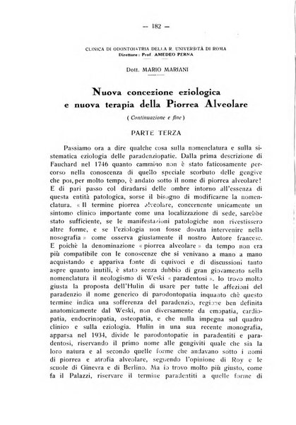 La stomatologia periodico mensile