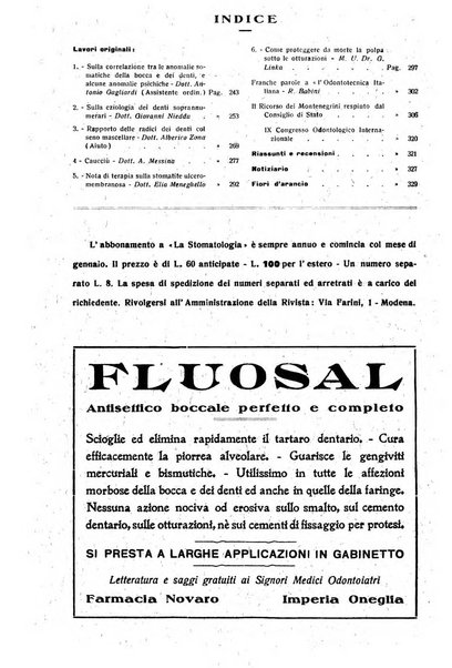 La stomatologia periodico mensile