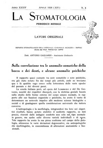 La stomatologia periodico mensile