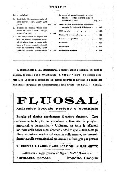 La stomatologia periodico mensile