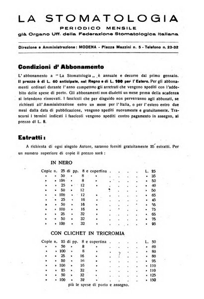 La stomatologia periodico mensile