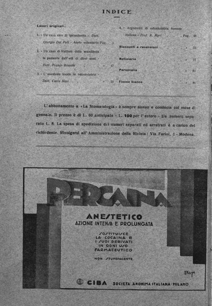 La stomatologia periodico mensile