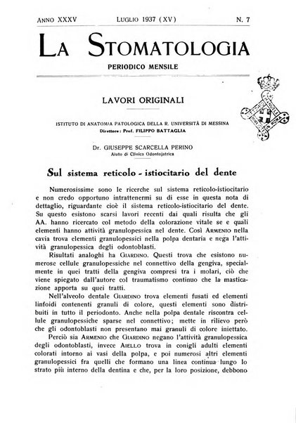 La stomatologia periodico mensile