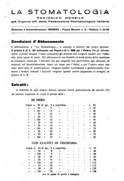 La stomatologia periodico mensile