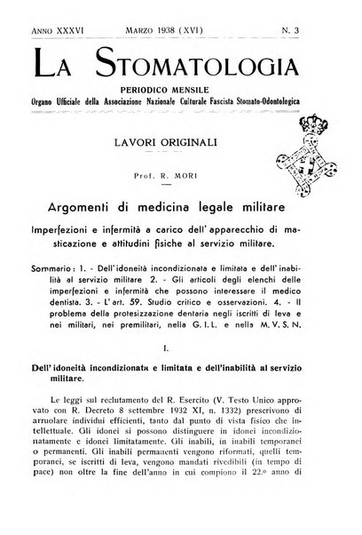 La stomatologia periodico mensile