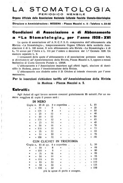 La stomatologia periodico mensile