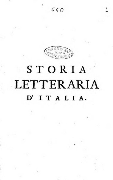 Storia letteraria d'Italia