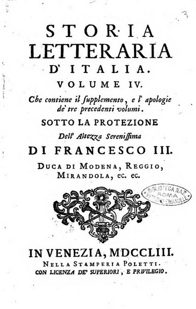 Storia letteraria d'Italia