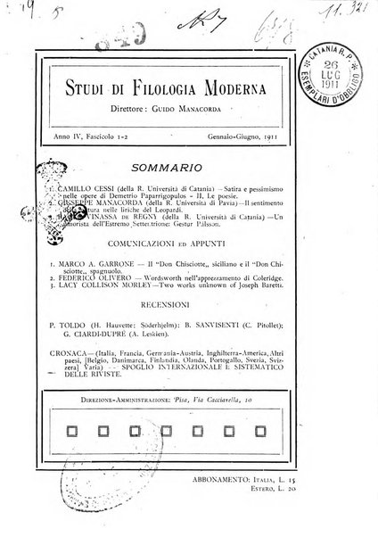 Studi di filologia moderna