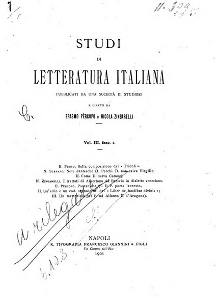 Studi di letteratura italiana