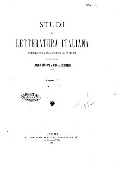 Studi di letteratura italiana