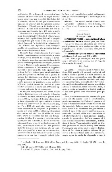 Studi e giudicati illustrativi del codice penale italiano supplemento alla Rivista Penale