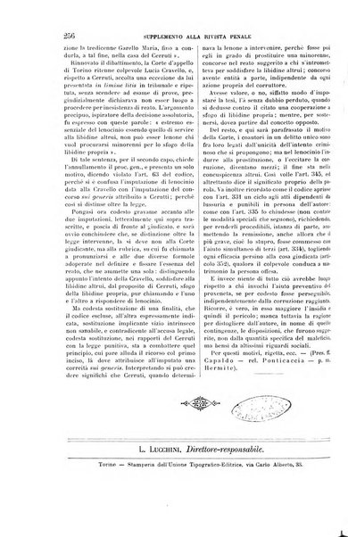 Studi e giudicati illustrativi del codice penale italiano supplemento alla Rivista Penale