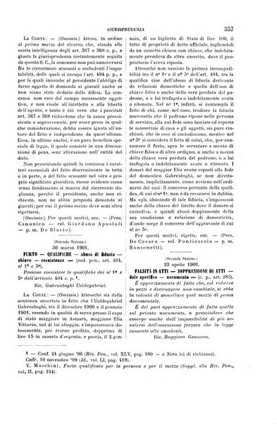 Studi e giudicati illustrativi del codice penale italiano supplemento alla Rivista Penale