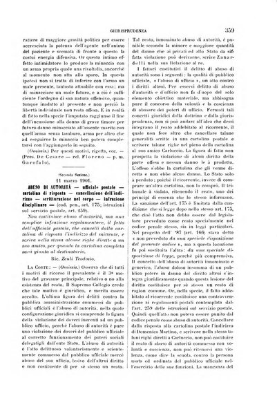 Studi e giudicati illustrativi del codice penale italiano supplemento alla Rivista Penale