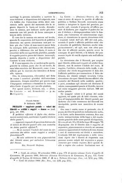 Studi e giudicati illustrativi del codice penale italiano supplemento alla Rivista Penale