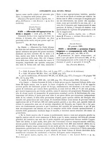 Studi e giudicati illustrativi del codice penale italiano supplemento alla Rivista Penale