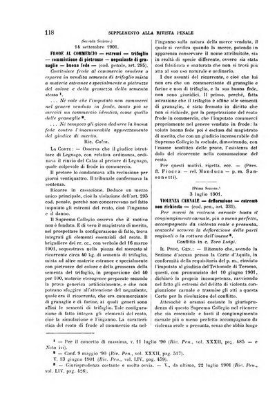 Studi e giudicati illustrativi del codice penale italiano supplemento alla Rivista Penale