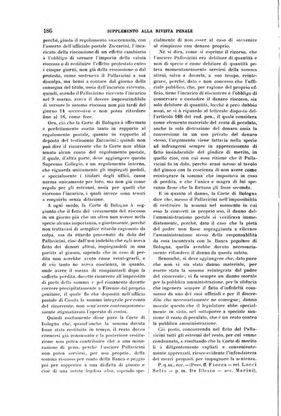 Studi e giudicati illustrativi del codice penale italiano supplemento alla Rivista Penale