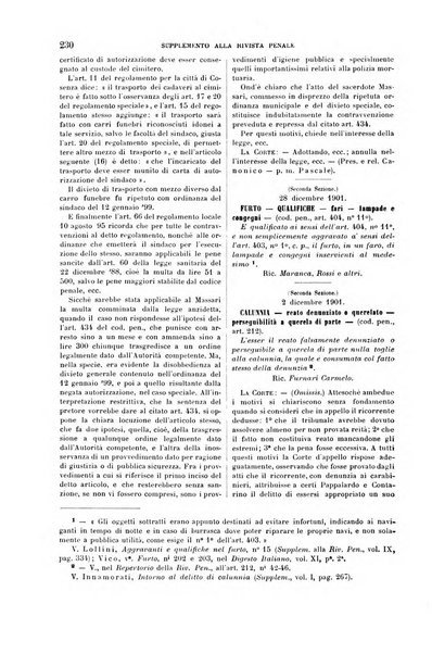 Studi e giudicati illustrativi del codice penale italiano supplemento alla Rivista Penale