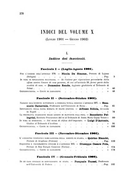 Studi e giudicati illustrativi del codice penale italiano supplemento alla Rivista Penale