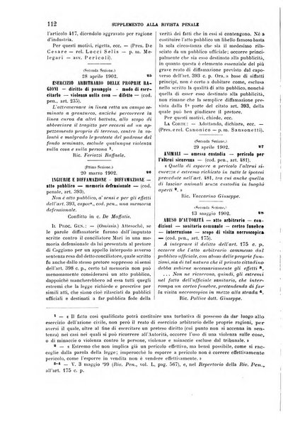 Studi e giudicati illustrativi del codice penale italiano supplemento alla Rivista Penale