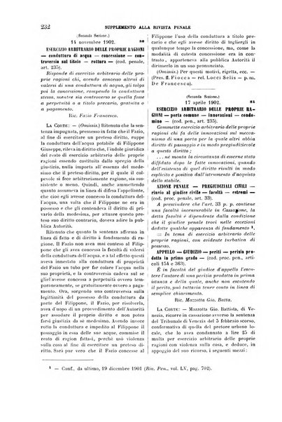 Studi e giudicati illustrativi del codice penale italiano supplemento alla Rivista Penale