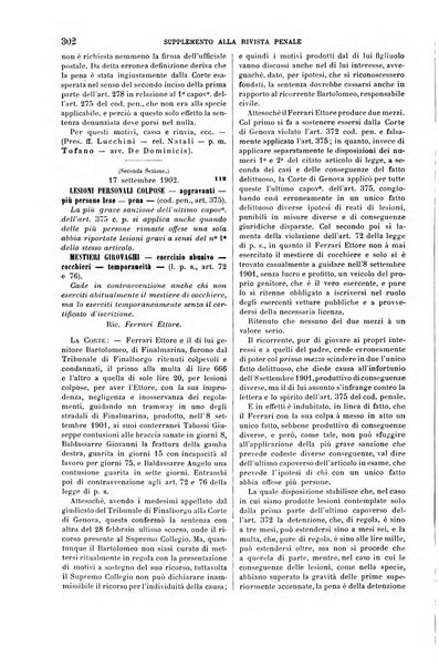 Studi e giudicati illustrativi del codice penale italiano supplemento alla Rivista Penale