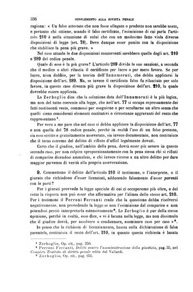 Studi e giudicati illustrativi del codice penale italiano supplemento alla Rivista Penale