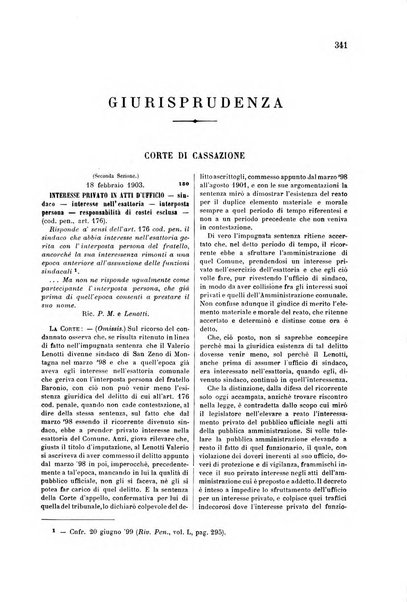 Studi e giudicati illustrativi del codice penale italiano supplemento alla Rivista Penale