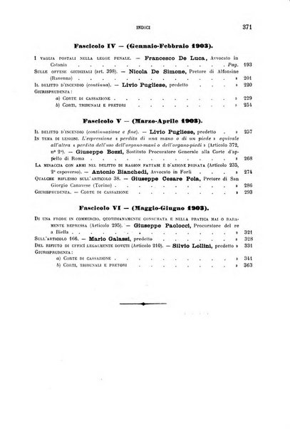 Studi e giudicati illustrativi del codice penale italiano supplemento alla Rivista Penale