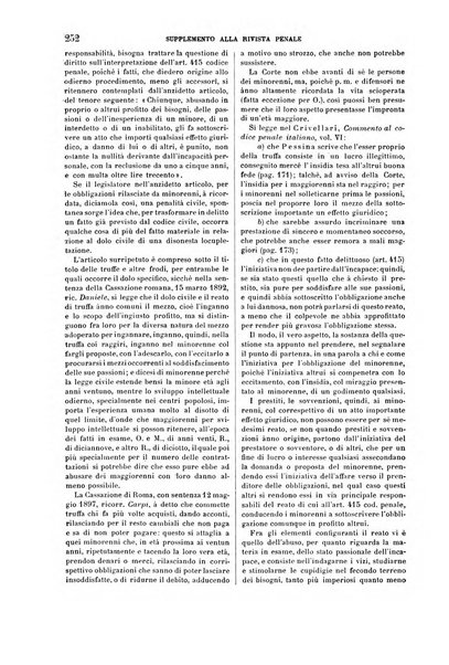 Studi e giudicati illustrativi del codice penale italiano supplemento alla Rivista Penale