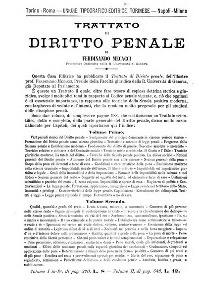 Studi e giudicati illustrativi del codice penale italiano supplemento alla Rivista Penale