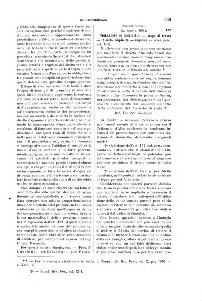 Studi e giudicati illustrativi del codice penale italiano supplemento alla Rivista Penale