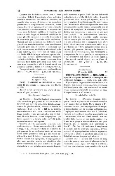 Studi e giudicati illustrativi del codice penale italiano supplemento alla Rivista Penale