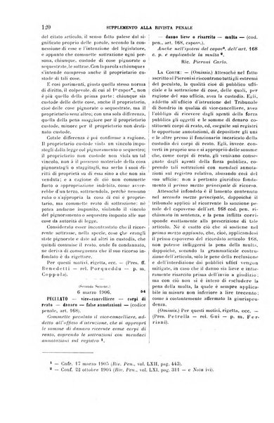 Studi e giudicati illustrativi del codice penale italiano supplemento alla Rivista Penale