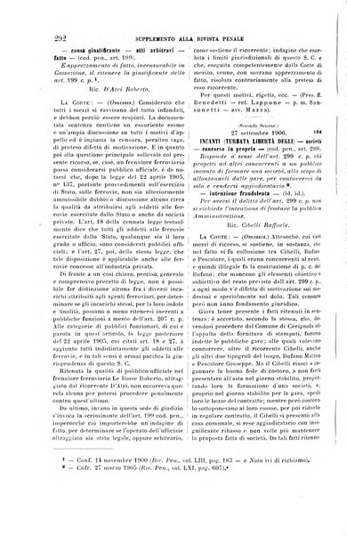 Studi e giudicati illustrativi del codice penale italiano supplemento alla Rivista Penale