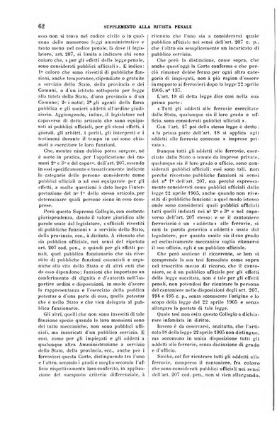 Studi e giudicati illustrativi del codice penale italiano supplemento alla Rivista Penale