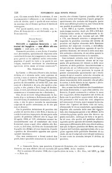 Studi e giudicati illustrativi del codice penale italiano supplemento alla Rivista Penale