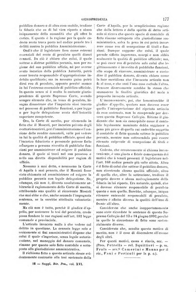 Studi e giudicati illustrativi del codice penale italiano supplemento alla Rivista Penale