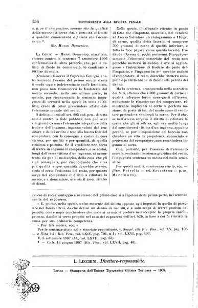 Studi e giudicati illustrativi del codice penale italiano supplemento alla Rivista Penale