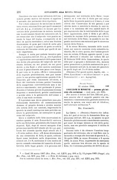 Studi e giudicati illustrativi del codice penale italiano supplemento alla Rivista Penale