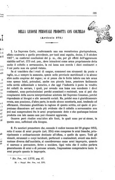 Studi e giudicati illustrativi del codice penale italiano supplemento alla Rivista Penale