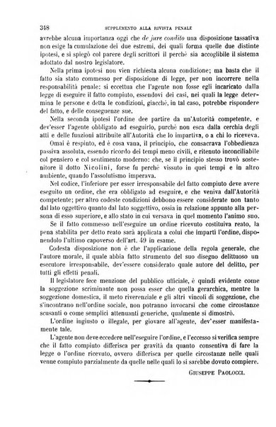 Studi e giudicati illustrativi del codice penale italiano supplemento alla Rivista Penale