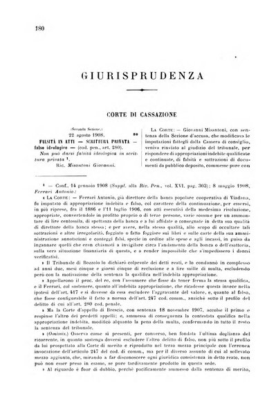 Studi e giudicati illustrativi del codice penale italiano supplemento alla Rivista Penale